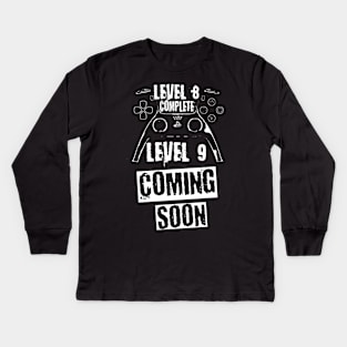 Level 8 Complete, white theme Kids Long Sleeve T-Shirt